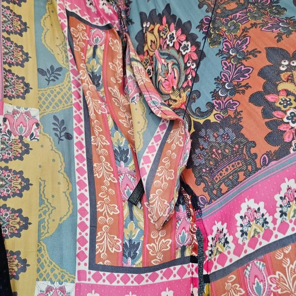 Anthropologie Zadie Velvet Trim Robe Kimono Size XS/S with pockets - Picture 5 of 10